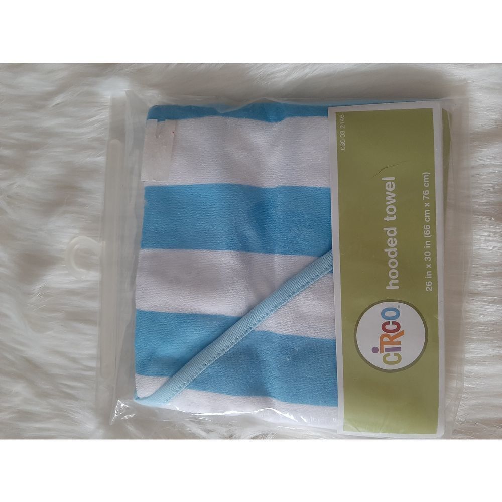 Circo hooded blue white striped towel 26X30